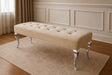 Luxury Plush Mink Velvet Bench with Chrome Italian Style Legs 130cm