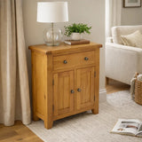 Natural Oak Mini Sideboard with 1 Drawer and 2 Door Cupboard