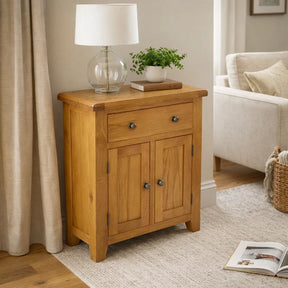 Natural Oak Mini Sideboard with 1 Drawer and 2 Door Cupboard