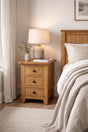 Rustic Oak 3 Drawer Bedside Table with Storage