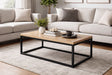 Industrial Oak Effect Coffee Table with Black Metal Frame