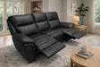 Modern Black Leather Fabric Upholstery 3 Seater Recliner Sofa