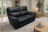 Modern Black Leather Fabric Upholstery 2 Seater Recliner Sofa