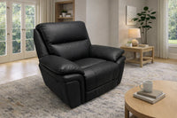 Modern Black Leather Fabric Upholstery Sofa Recliner Armchair