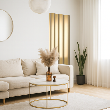 Acoustic Slatted Wall Panels - Luxe Finish - 240cm x 60cm (4 pack)