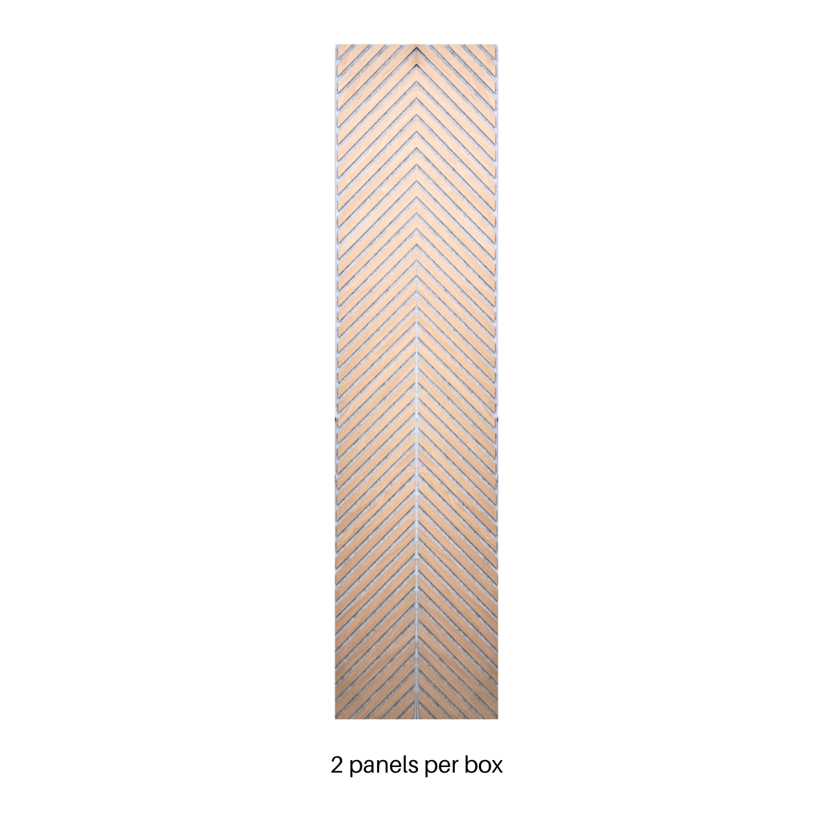 Neutral Collection - Acoustic Wall Panels - Oak on Grey Felt - Chevron - 240cm x 30cm (2 pack)