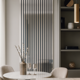 Acoustic Slatted Wall Panels - Luxe Finish - 240cm x 60cm (4 pack) - Chrome Metallic