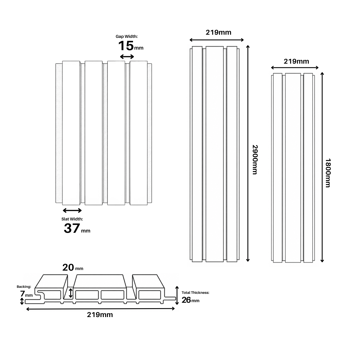 Composite Exterior Slat Wall Cladding - Waterproof, UV-Resistant - Wide Slat