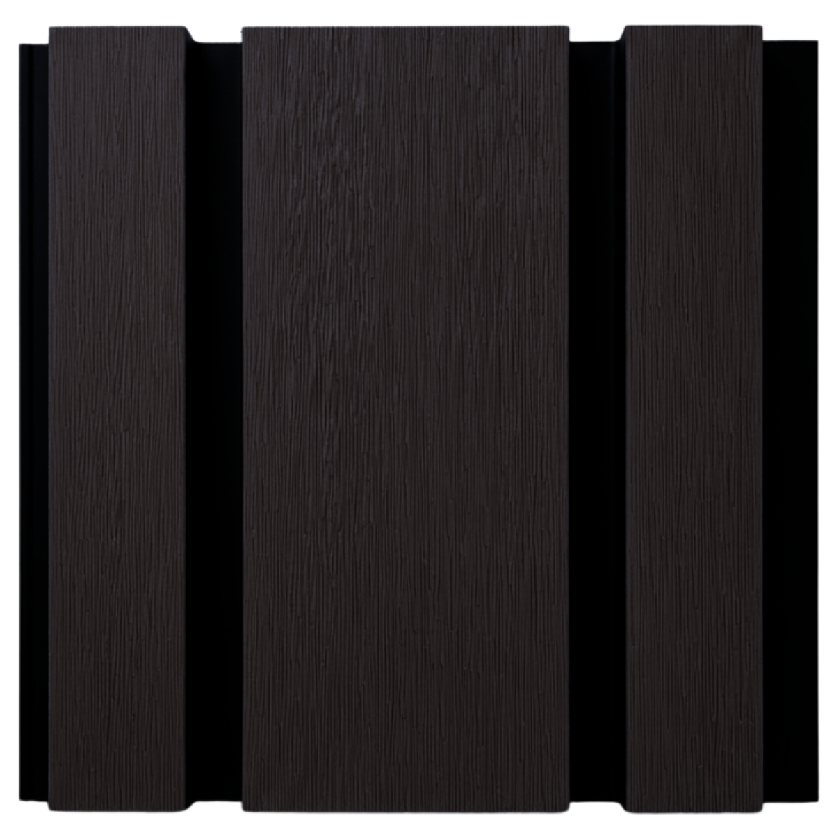 Composite Exterior Slat Wall Cladding - Waterproof, UV-Resistant - Wide Slat - Black Oak