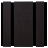 Composite Exterior Slat Wall Cladding - Waterproof, UV-Resistant - Wide Slat - Black Oak