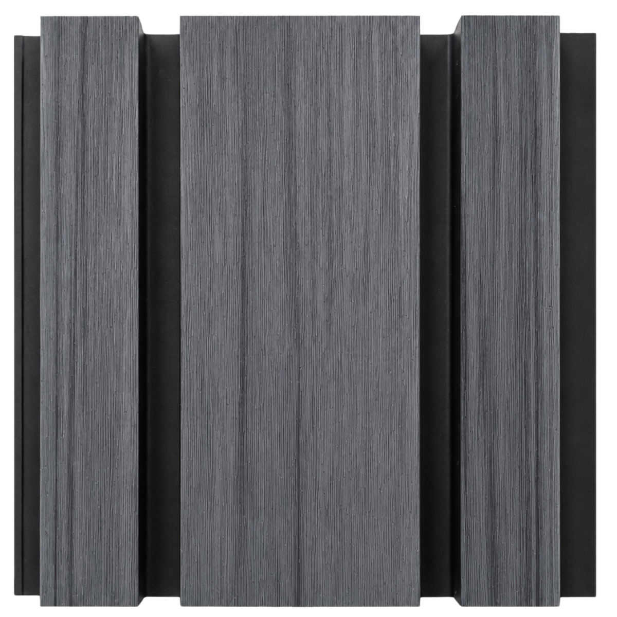 Composite Exterior Slat Wall Cladding - Waterproof, UV-Resistant - Wide Slat - Grey Oak