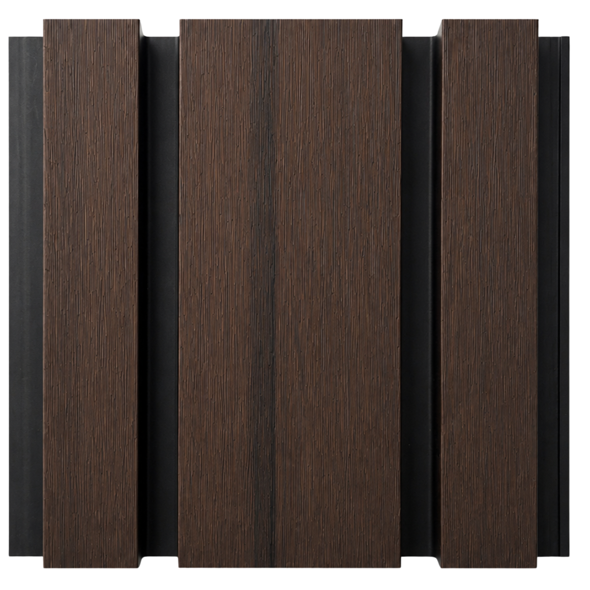 Composite Exterior Slat Wall Cladding - Waterproof, UV-Resistant - Wide Slat - Smoked Oak