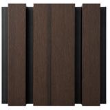 Composite Exterior Slat Wall Cladding - Waterproof, UV-Resistant - Wide Slat - Smoked Oak