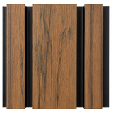 Composite Exterior Slat Wall Cladding - Waterproof, UV-Resistant - Wide Slat - Walnut