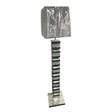 Mirrored Floor Lamp with Crushed Diamond Geometric Block Column and Grey Shade