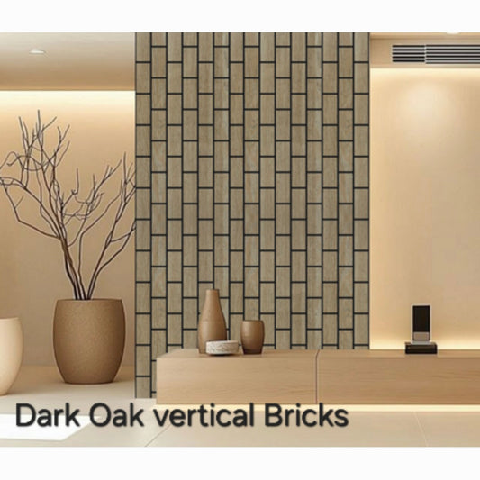Dark Oak Bricks Premium Acoustic Wall Panel
