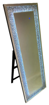Modern LED Crushed Diamond Frame Full Length Standing Mirror