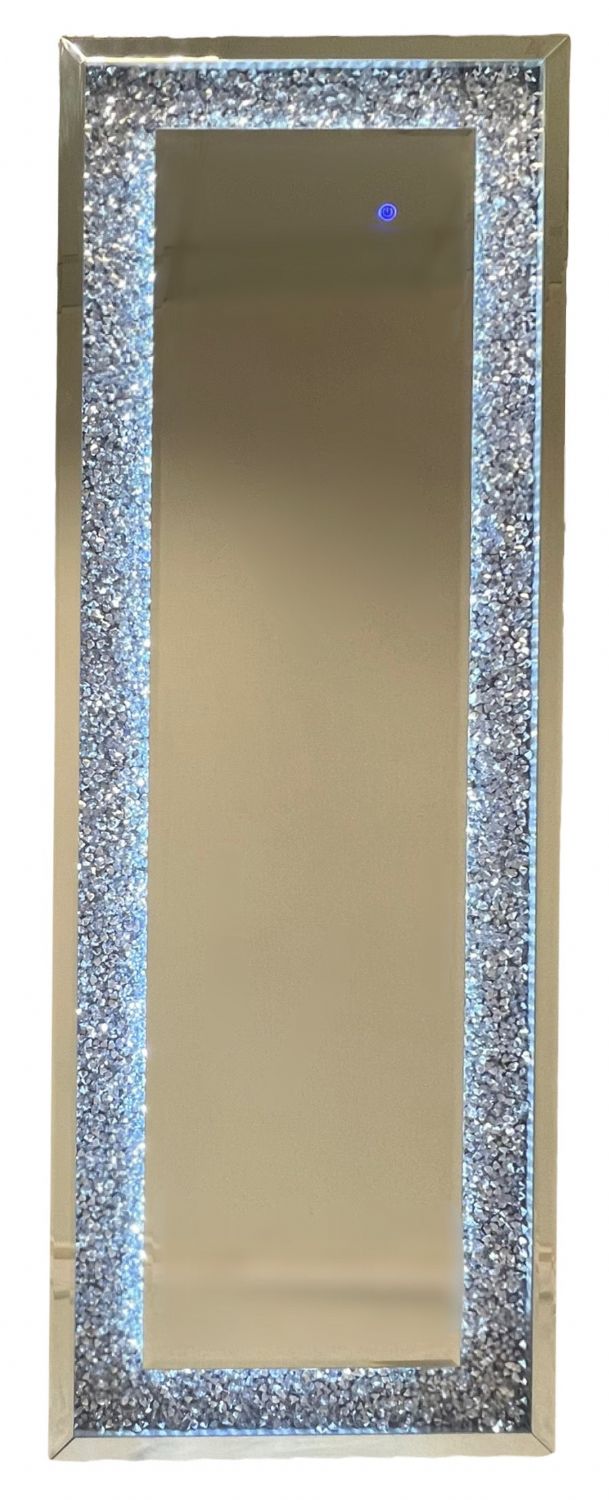 Modern LED Crushed Diamond Frame Full Length Standing Mirror