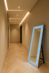 Modern LED Crushed Diamond Frame Full Length Standing Mirror
