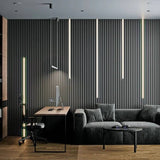 Black Slatted Acoustic Wall Panel 60 x 240cm