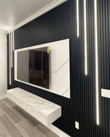 Black Slatted Acoustic Wall Panel 60 x 240cm