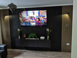 Black Slatted Acoustic Wall Panel 60 x 240cm