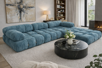 Modern Blue Modular Compression Sofa