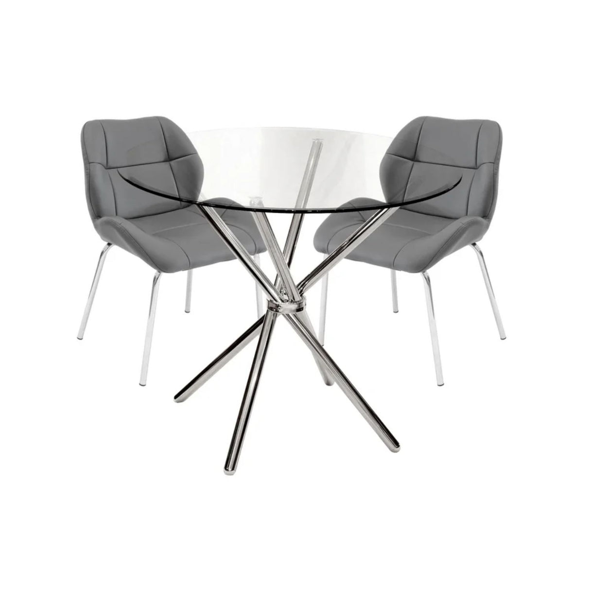 Dinky Grey Bistro Chairs – Set of 2