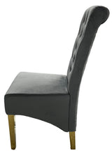 Luxury Dark Grey Velvet Dining Chair with Gold Ring Knocker and Gold Legs