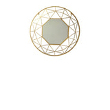 Modern Gold Geometric Round Wall Mirror 80cm