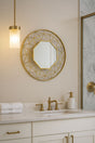 Modern Gold Geometric Round Wall Mirror 80cm