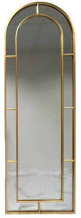 Modern Gold Art Deco Arched Full Length Tall Wall Mirror