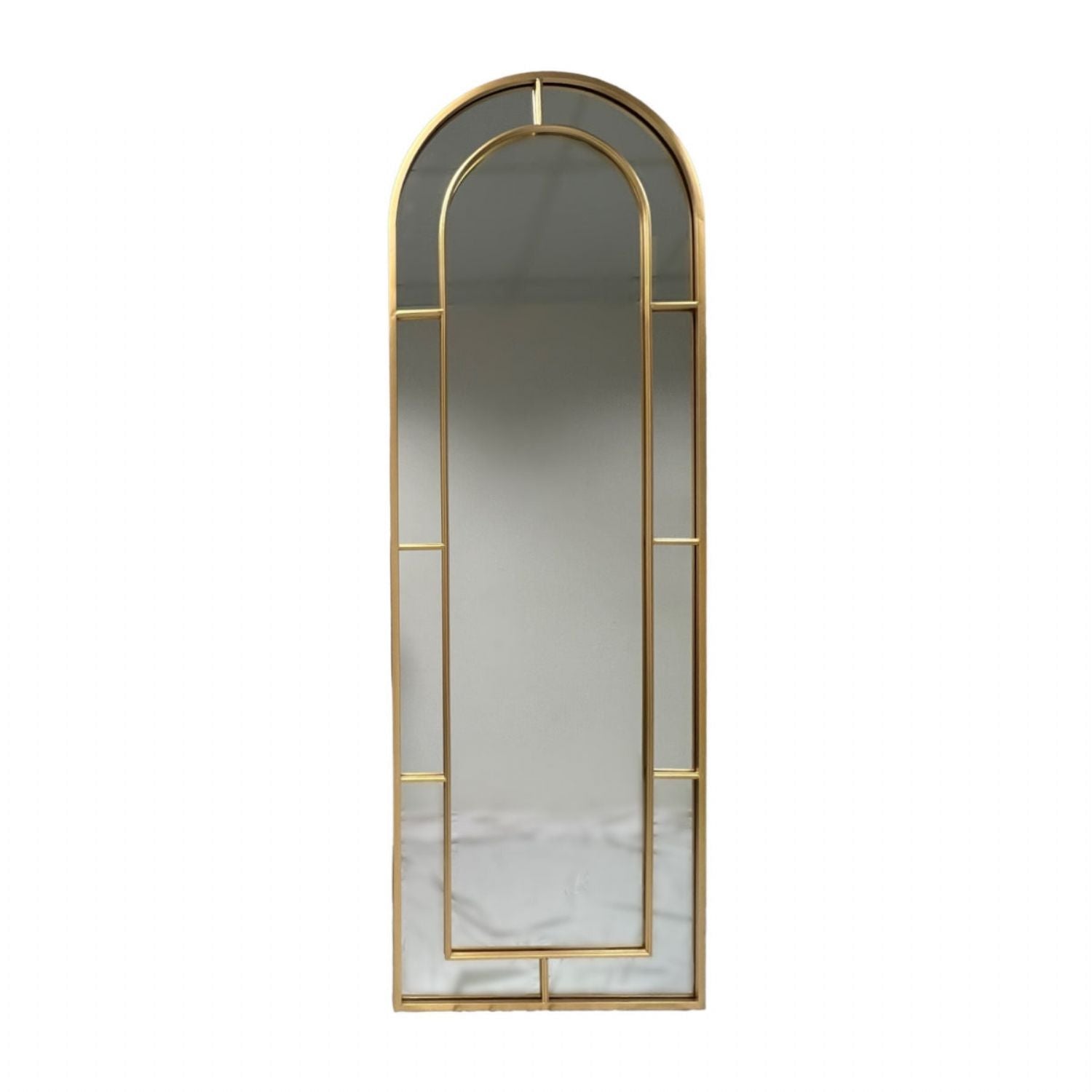 Modern Gold Art Deco Arched Full Length Tall Wall Mirror