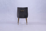 Modern Dark Grey Velvet Dining Chair with Gold Metal Legs