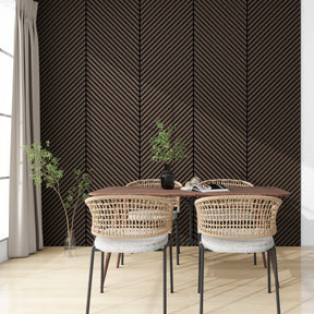 3m Wood Veneer Acoustic Diagonal Slat Wall Panels - 300cm x 60cm (2 pack) - German Wood