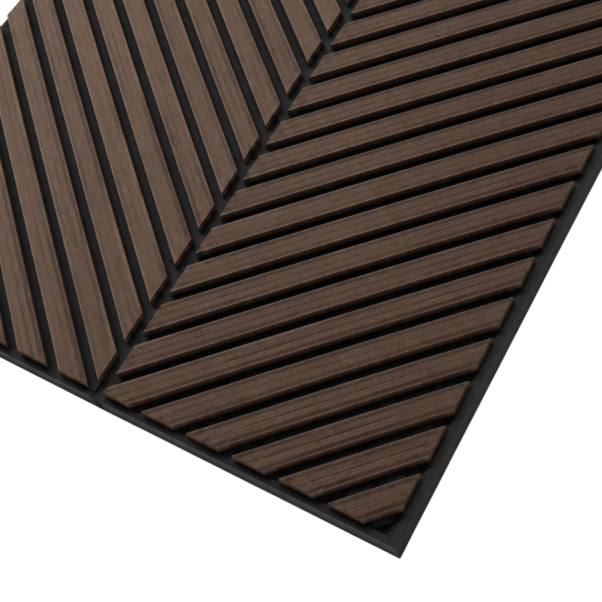 3m Wood Veneer Acoustic Diagonal Slat Wall Panels - 300cm x 60cm (2 pack)
