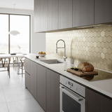Self Adhesive 3D Mosaic Wall Tiles - Hexagon - 30cm x 30cm (10 pack) - Gold