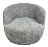Modern Grey Boucle Swivel Tub Chair with 360 Degree Rotation