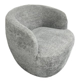 Modern Grey Boucle Swivel Tub Chair with 360 Degree Rotation