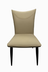 Modern Light Grey PU Upholstered Dining Chair with Black Legs