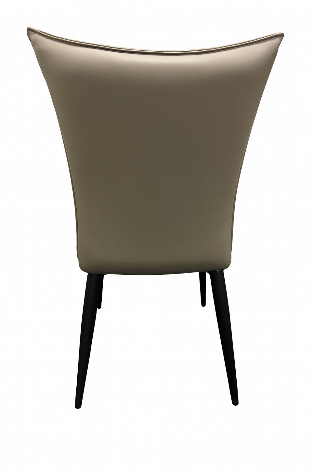Modern Light Grey PU Upholstered Dining Chair with Black Legs