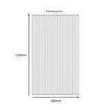 Wood Veneer Acoustic Half Wall Standard Slat Wall Panels - 3-sided - 120cm x 60cm (3 pack)