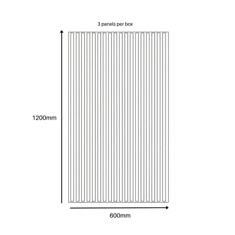 Wood Veneer Acoustic Half Wall Standard Slat Wall Panels - 3-sided - 120cm x 60cm (3 pack)