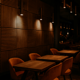 Acoustic Pattern Wall Panels - Square - 60 x 60cm (4 pack) - Walnut