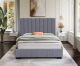 Modern Textured Grey Velvet Upholstered 5ft King Size Bed Frame