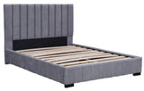 Modern Textured Grey Velvet Upholstered 5ft King Size Bed Frame