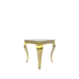 Luxury Gold Frame Lamp Table with White Marble Effect Top