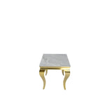 Luxury Gold Frame Lamp Table with White Marble Effect Top