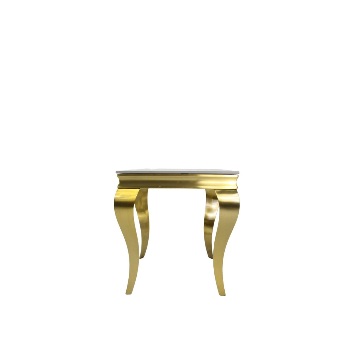 Luxury Gold Frame Lamp Table with White Marble Effect Top