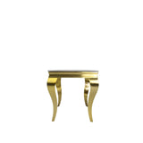 Luxury Gold Frame Lamp Table with White Marble Effect Top